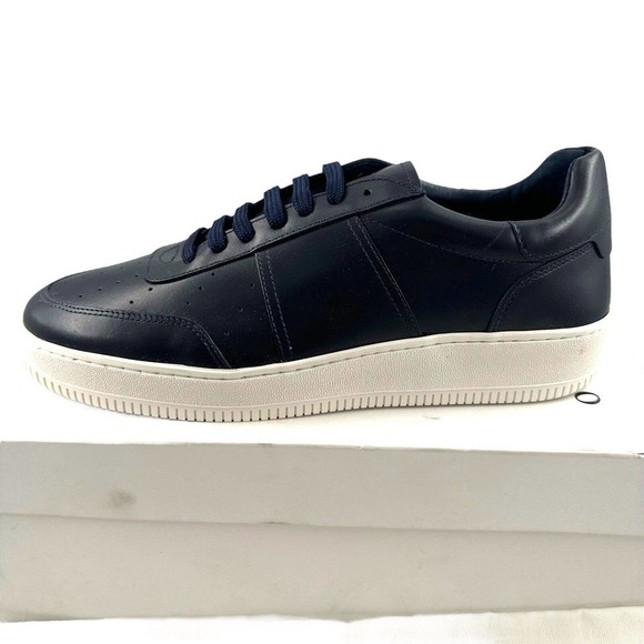 SANDRO MAGIC BLACK PERFORATED TOE SIX EYELET LOW TOP SNEAKERS IN DARK NAVY SZ9US main image 5